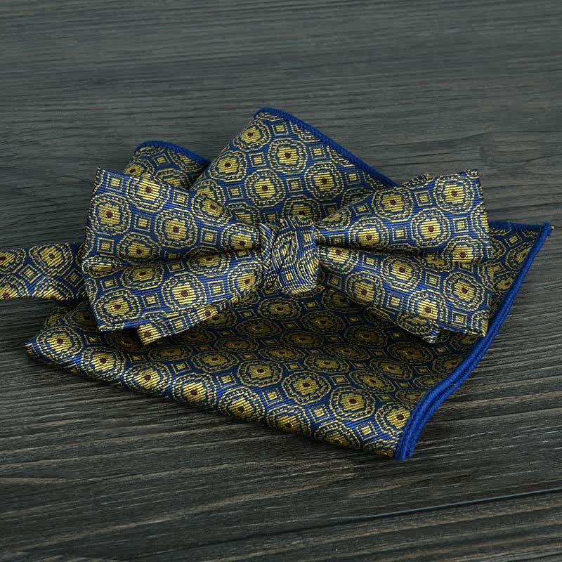 2Pcs Men's Flower Dots Formal Wedding Bow Tie Set - Style #16 - image 18