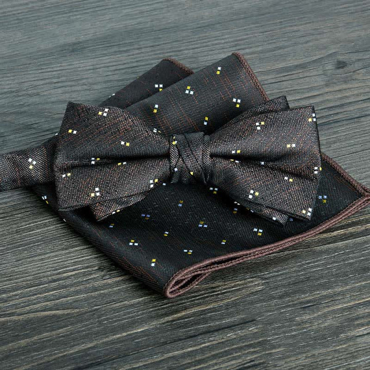 2Pcs Men's Flower Dots Formal Wedding Bow Tie Set - Style #1 - image 1