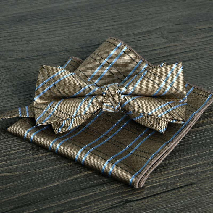2Pcs Men's Flower Dots Formal Wedding Bow Tie Set - Style #19 - image 21
