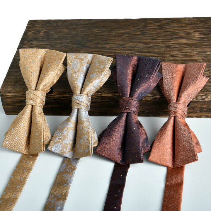 2Pcs Men's Flower Dots Formal Wedding Bow Tie Set - image 2