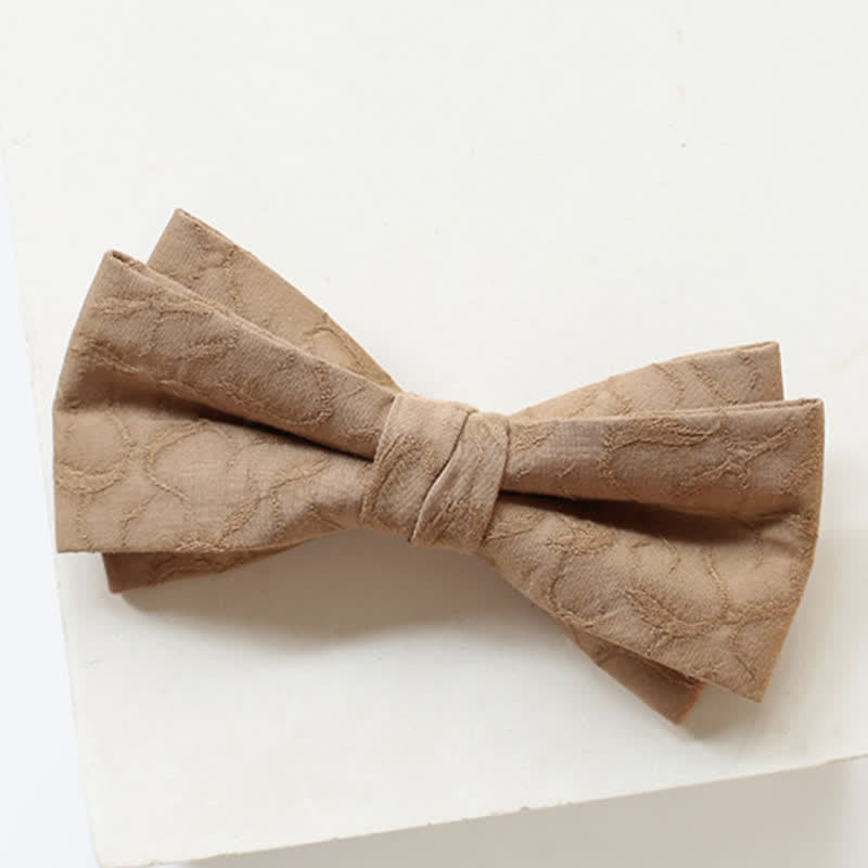 Men's Khaki Vine Grain Bow Tie - image 7
