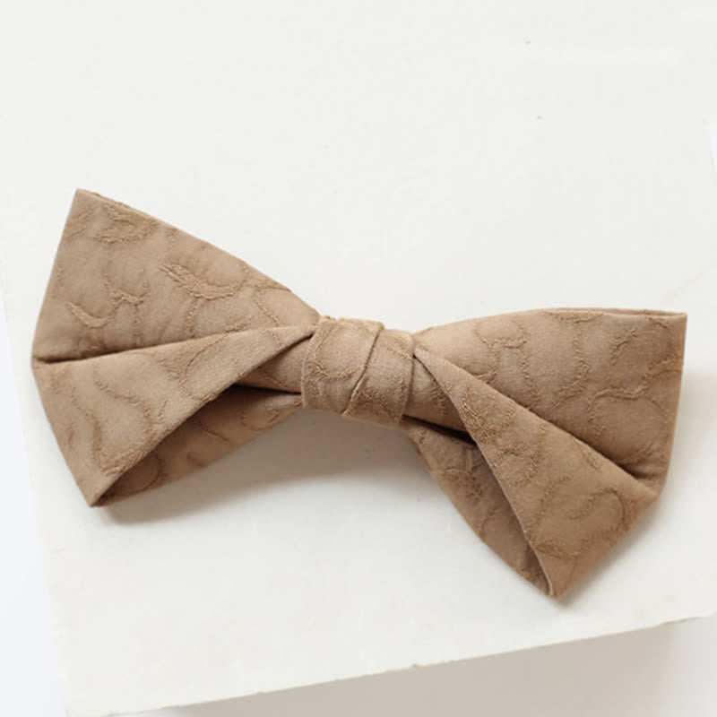 Men's Khaki Vine Grain Bow Tie - image 5