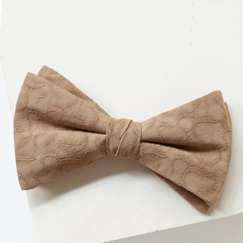 Men's Khaki Vine Grain Bow Tie - image 11