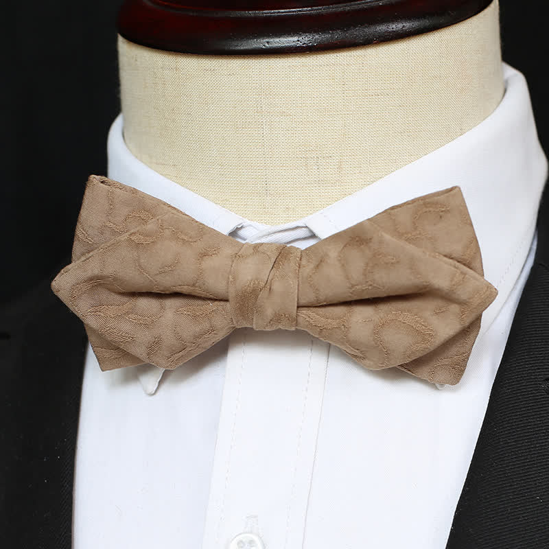 Men's Khaki Vine Grain Bow Tie - Style #4 - image 8