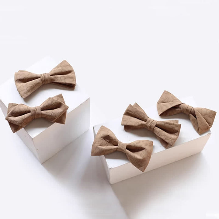 Men's Khaki Vine Grain Bow Tie - image 2
