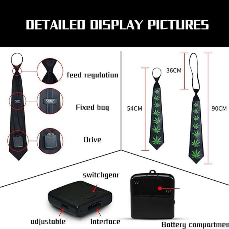 Party Voice Control Light Up Glow In Dark LED Necktie - image 4