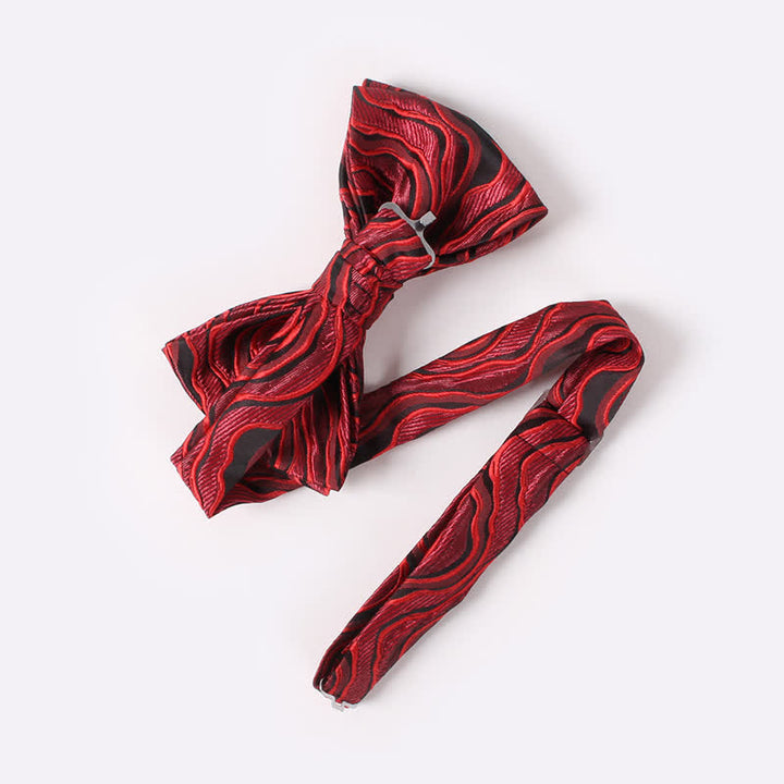 Men's Ocean Wave Printed Double Layered Bow Tie - image 1