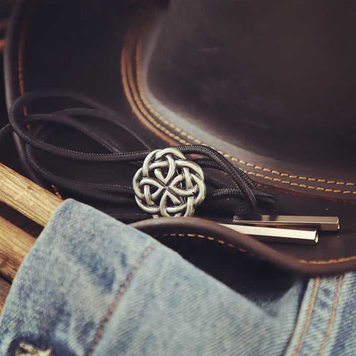 Vintage Celtic Knot Hollow Exotic Bolo Tie - image 4