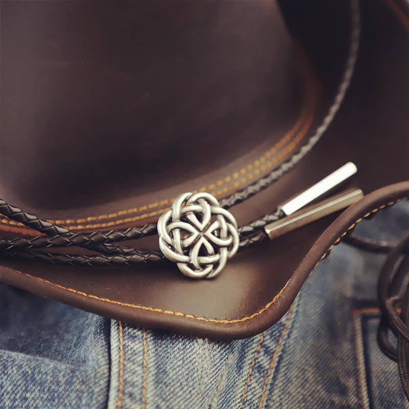 Vintage Celtic Knot Hollow Exotic Bolo Tie - image 9