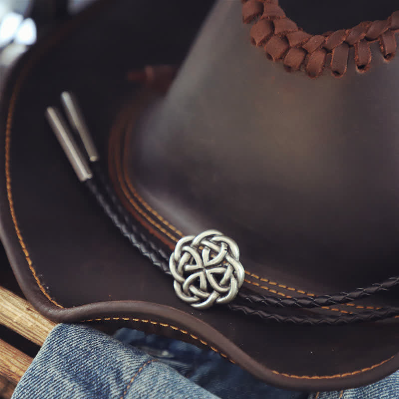 Vintage Celtic Knot Hollow Exotic Bolo Tie - PU Leather - Small - image 8