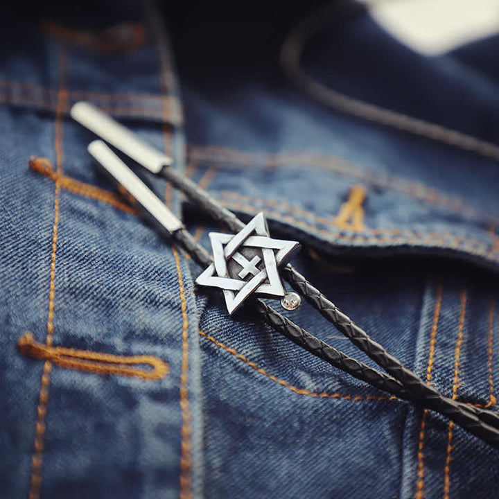 Lucky Charm Hexagram Star Bolo Tie - image 4