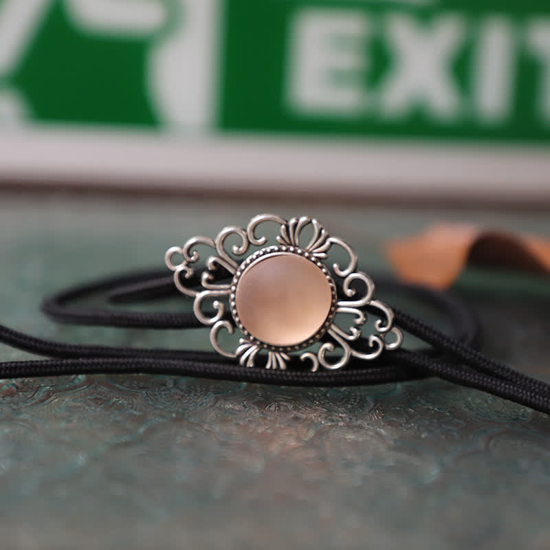 Artsy Faux Coloured Glaze Pendant Bolo Tie - Pink - Rope - image 10