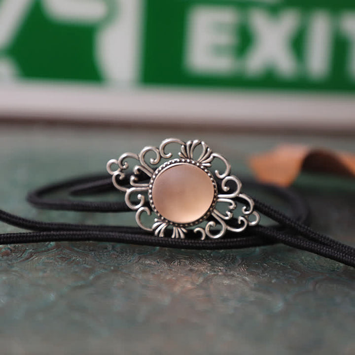 Artsy Faux Coloured Glaze Pendant Bolo Tie - Pink - Rope - image 10