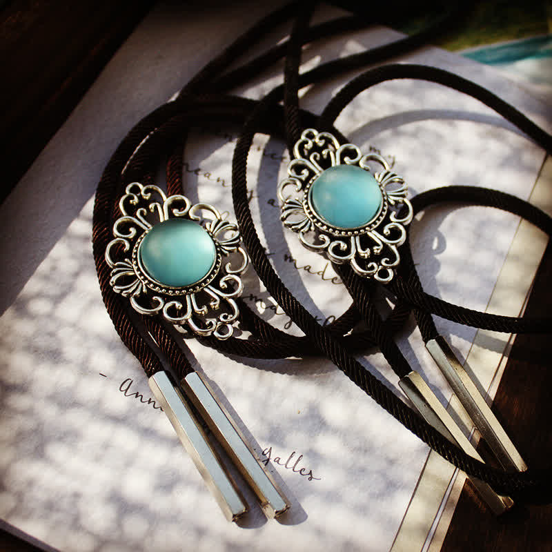 Artsy Faux Coloured Glaze Pendant Bolo Tie - image 1