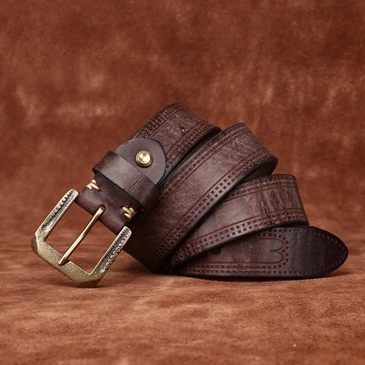 Men's Retro Distressed Casual Jean Leather Belt - image 6