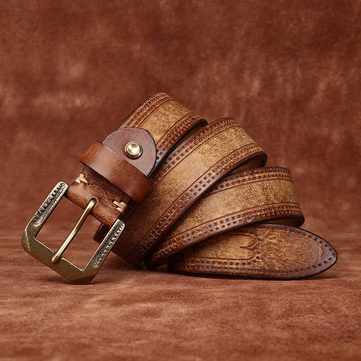 Men's Retro Distressed Casual Jean Leather Belt - image 3
