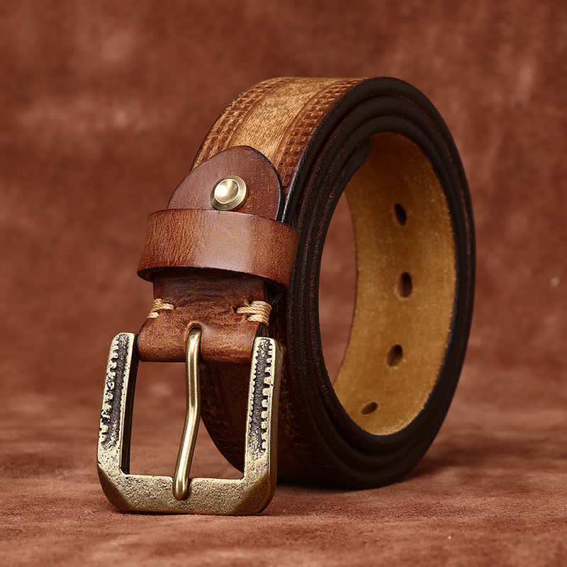 Men's Retro Distressed Casual Jean Leather Belt - image 4
