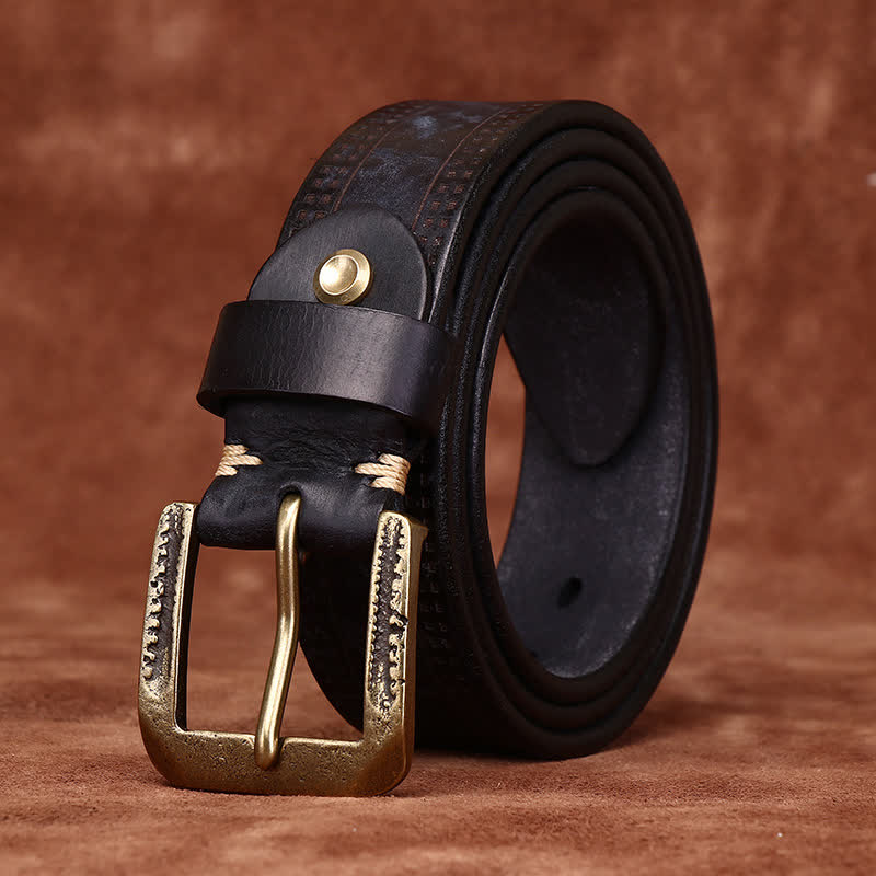 Men's Retro Distressed Casual Jean Leather Belt - image 10