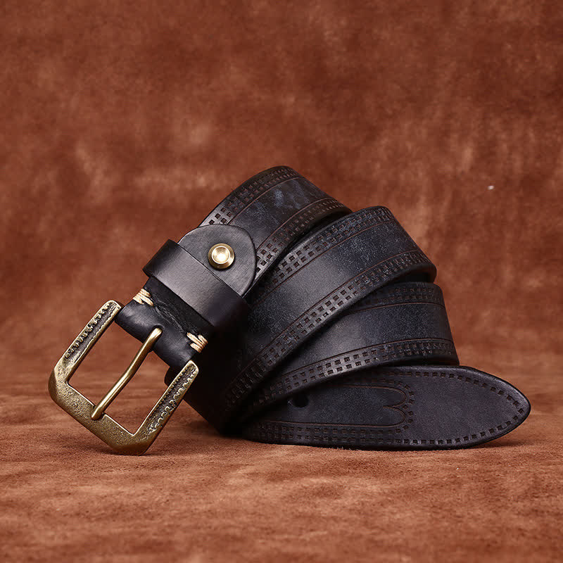 Men's Retro Distressed Casual Jean Leather Belt - image 9