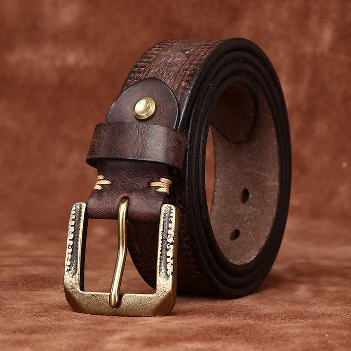 Men's Retro Distressed Casual Jean Leather Belt - image 7