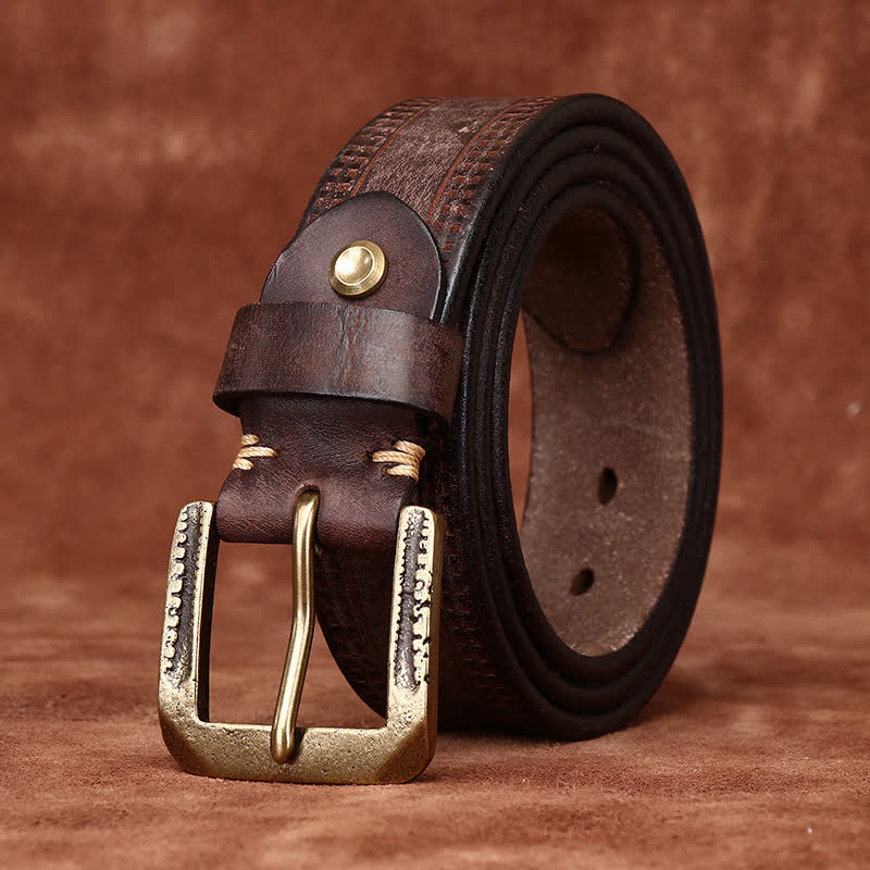 Men's Retro Distressed Casual Jean Leather Belt - image 7
