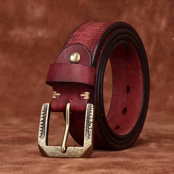 Men's Retro Distressed Casual Jean Leather Belt - image 12