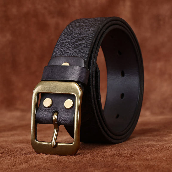 Men's Crocodile Print Full Grain Leather Belt - image 7