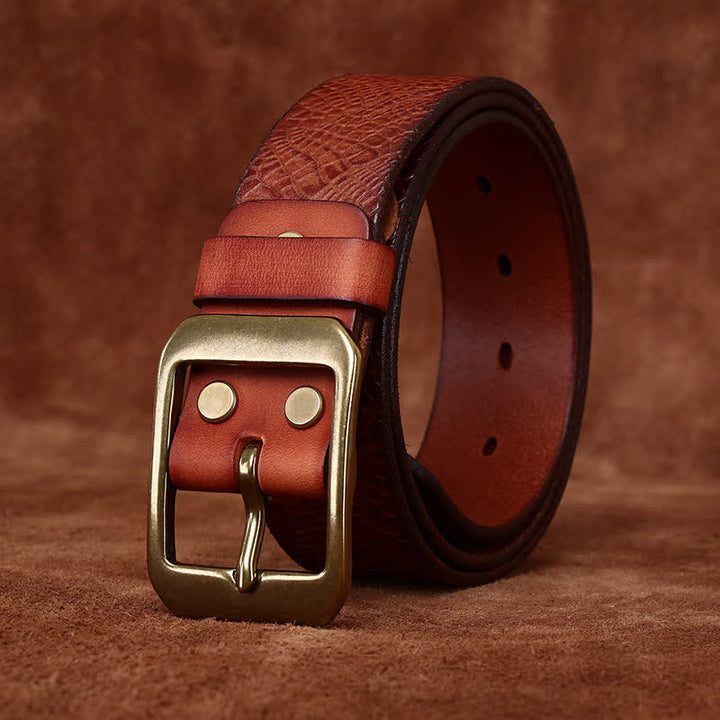 Men's Crocodile Print Full Grain Leather Belt - image 13