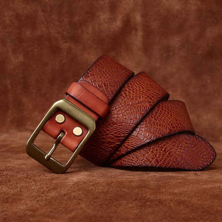 Men's Crocodile Print Full Grain Leather Belt - image 12