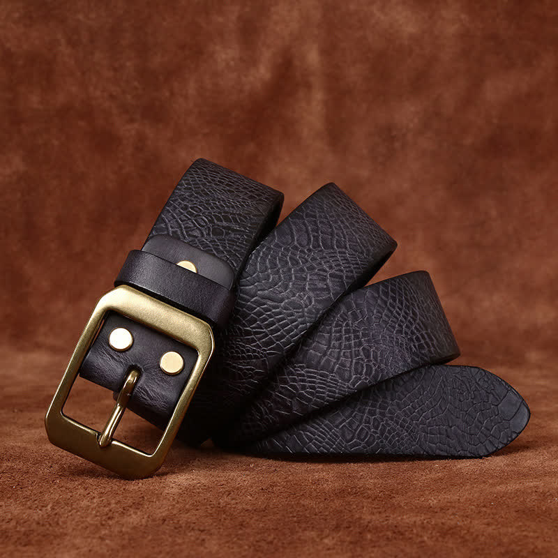 Men's Crocodile Print Full Grain Leather Belt - image 6