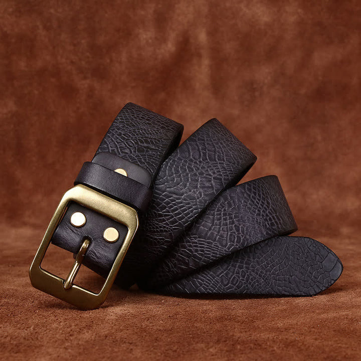 Men's Crocodile Print Full Grain Leather Belt - image 6