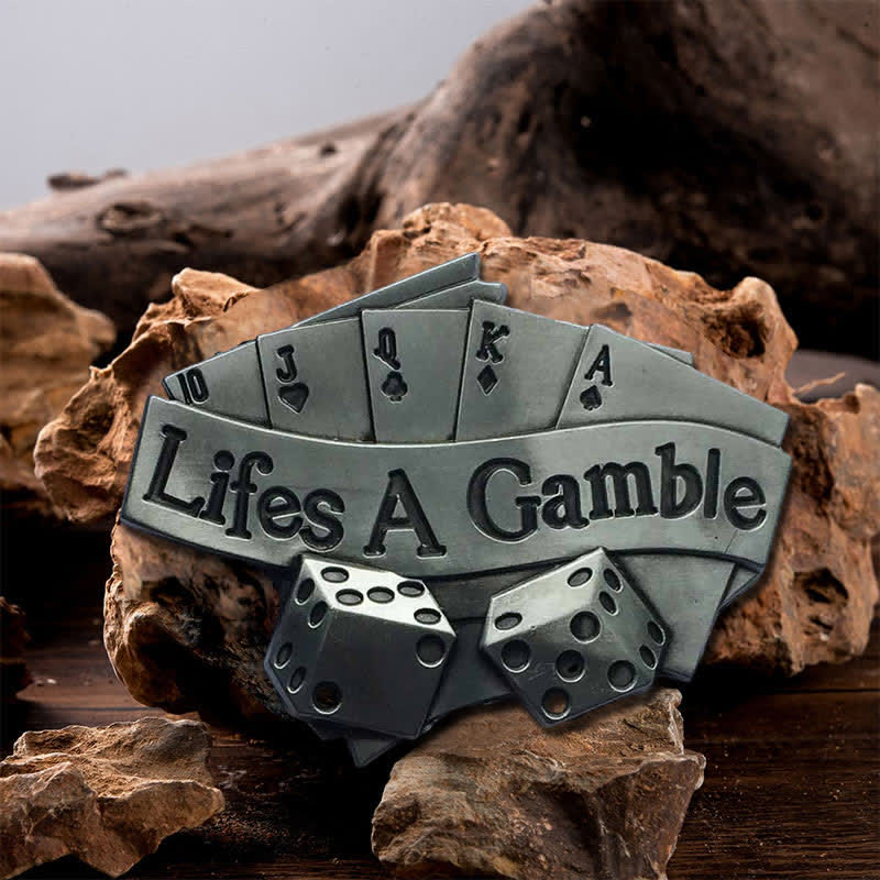 Men's DIY Life's A Gamble Poker Buckle Leather Belt - Poker - Without Belt - image 0