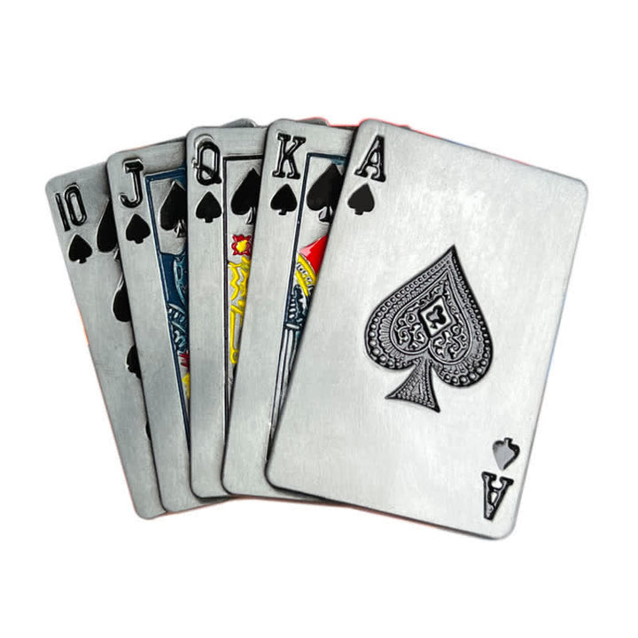 Men's DIY Casino Game Poker Buckle Leather Belt - image 2
