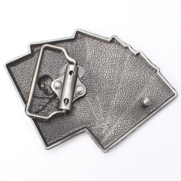 Men's DIY Pirate Skull Poker Flush Buckle Leather Belt - image 2