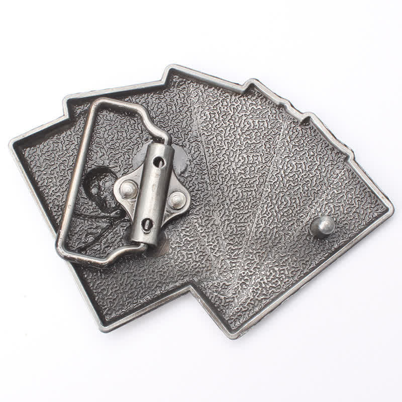 Men's DIY Pirate Skull Poker Flush Buckle Leather Belt - image 2