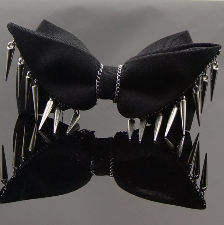 Men's Punk Style Rivet Chain Tassels Bow Tie - image 3