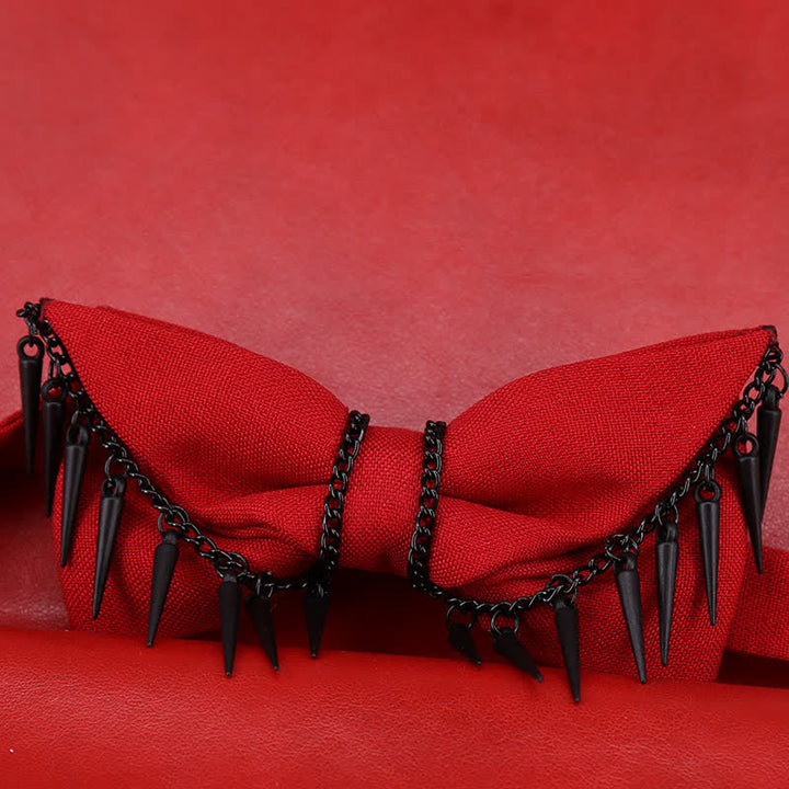 Men's Punk Style Rivet Chain Tassels Bow Tie - Style #3 - image 6