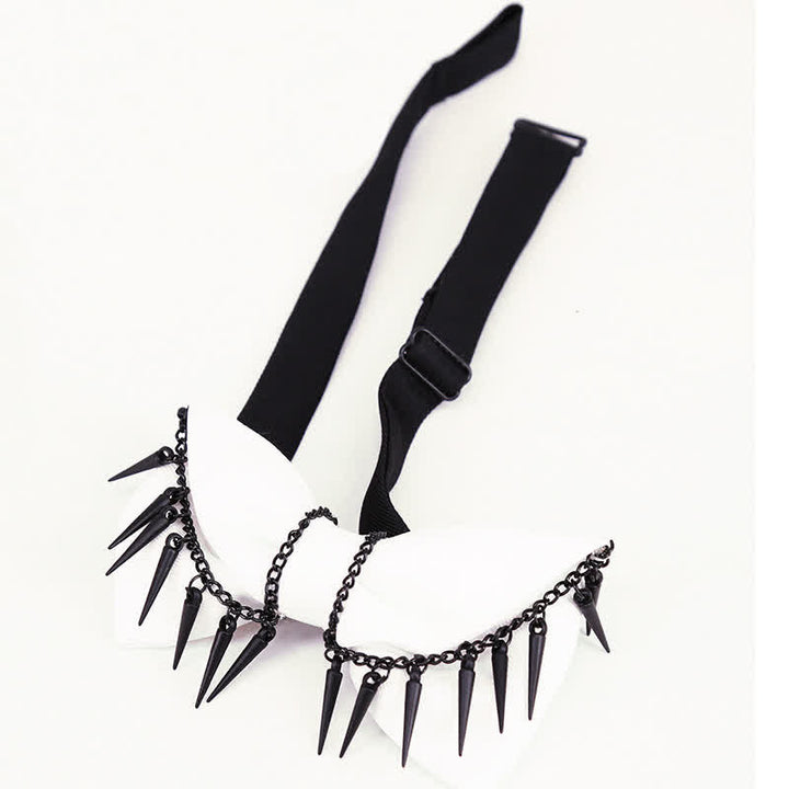 Men's Punk Style Rivet Chain Tassels Bow Tie - image 5