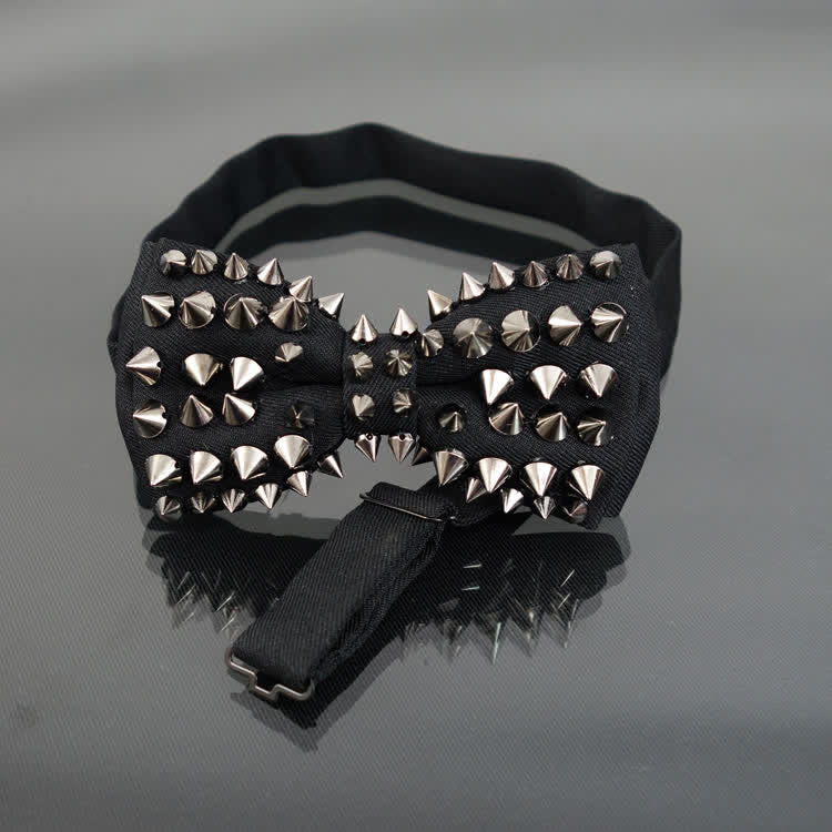 Men's Punk Style Rivet Chain Tassels Bow Tie - Style #4 - image 8