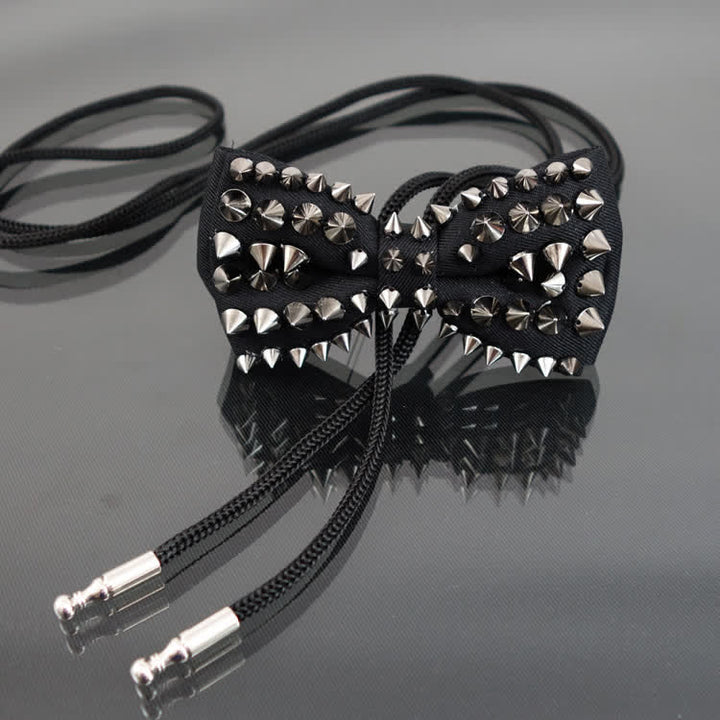 Men's Punk Style Rivet Chain Tassels Bow Tie - Style #6 - image 10