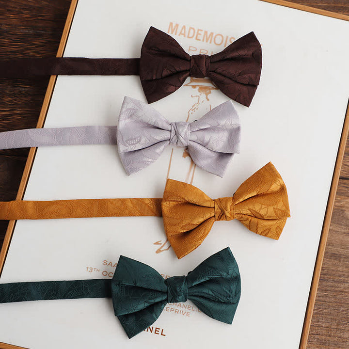 Men's Vintage Novelty Leaves Pattern Bow Tie - image 0