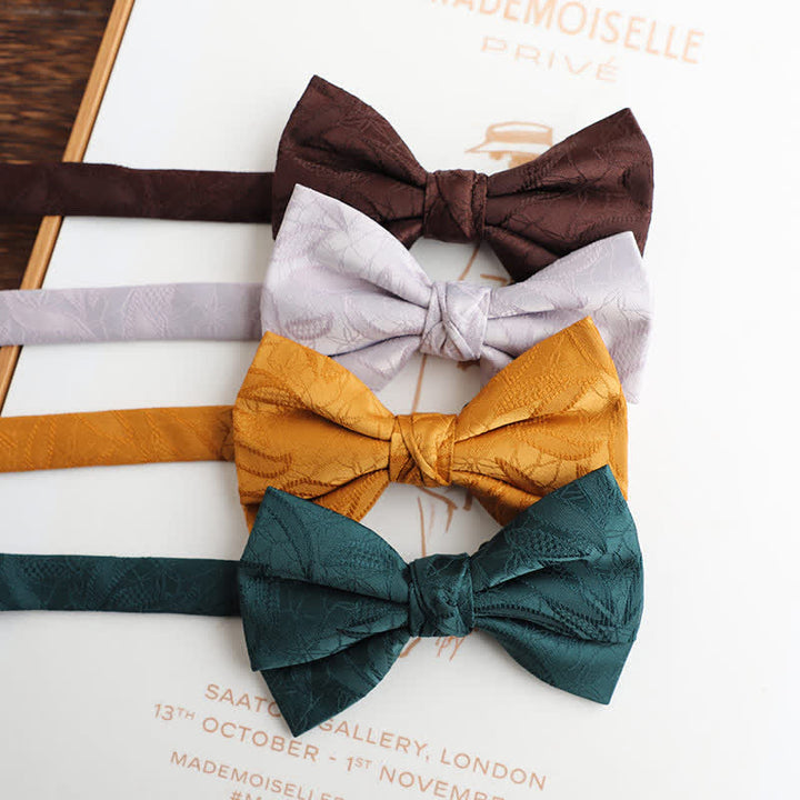 Men's Vintage Novelty Leaves Pattern Bow Tie - image 4