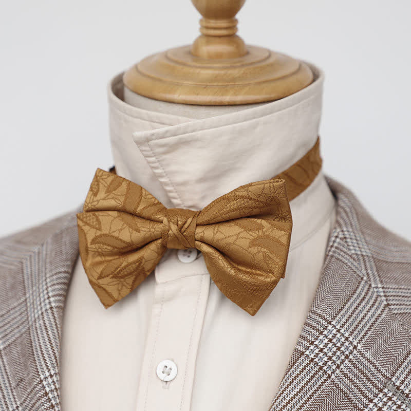 Men's Vintage Novelty Leaves Pattern Bow Tie - image 1