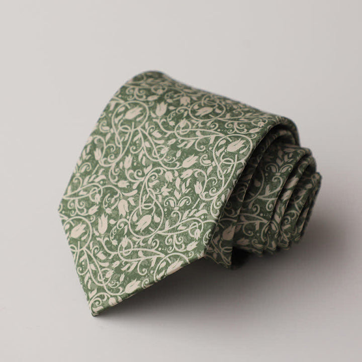 Men's Floral Animal Garden Scene Pattern Necktie - Style #4 - image 8