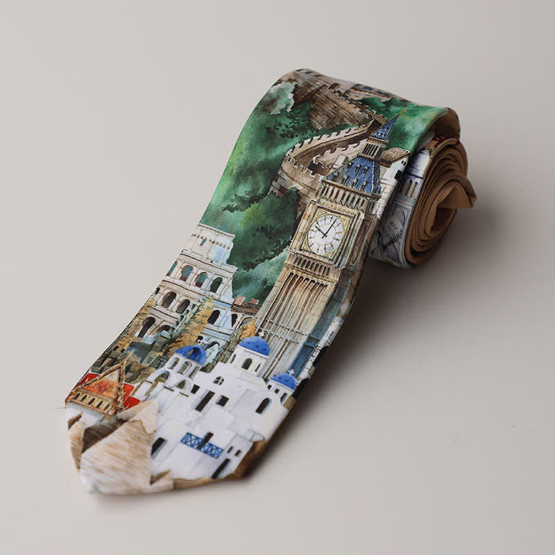 Men's Floral Animal Garden Scene Pattern Necktie - Style #9 - image 13