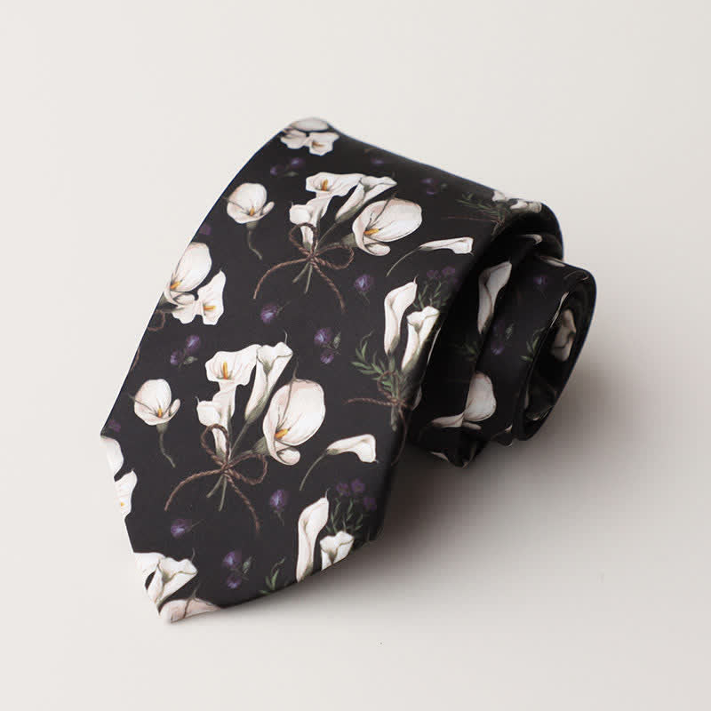 Men's Floral Animal Garden Scene Pattern Necktie - Style #12 - image 16