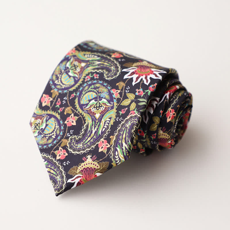 Men's Floral Animal Garden Scene Pattern Necktie - Style #16 - image 20