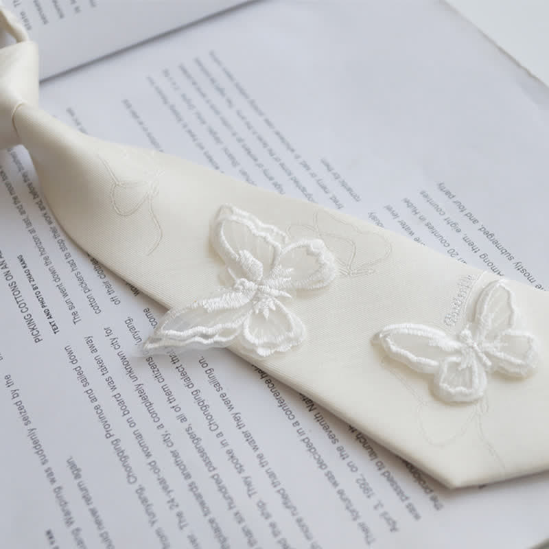 Men's Pre-Tied Leisure Style Butterfly Small Necktie - White - image 7