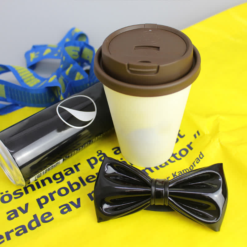 Men's Bright Jet Black Leather Bow Tie - image 2