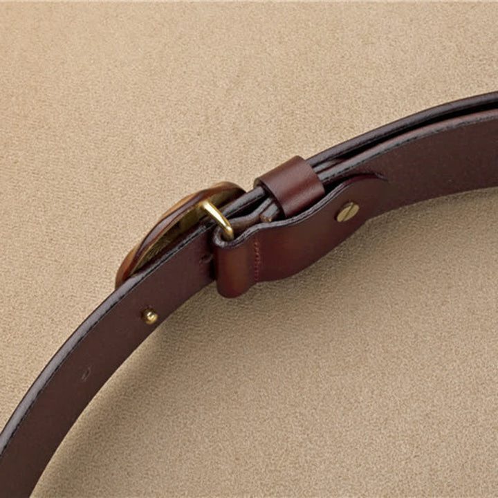 Men's Unique Design 3D Round Buckle Leather Belt - image 7
